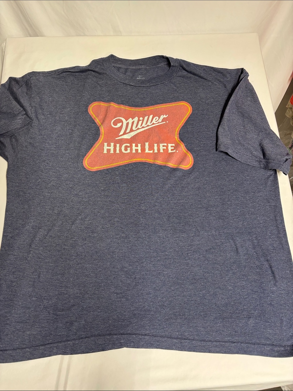 Miller High Life Beer T Shirt XXL Blue Retro Logo Graphic Tee